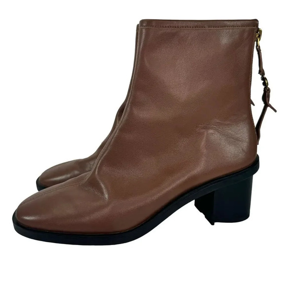 Coach Gabi Bootie Brown Leather Rounded Toe Ankle Boots Fall Chic Classic Size 8 - Picture 2 of 8